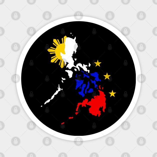 Philippine Map with 3 Stars and a Sun Magnet by Filipino